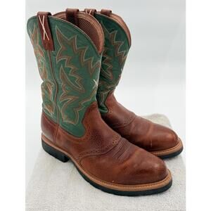 Men's Twisted X Cowboy Boots Brown and Green Leather 13D